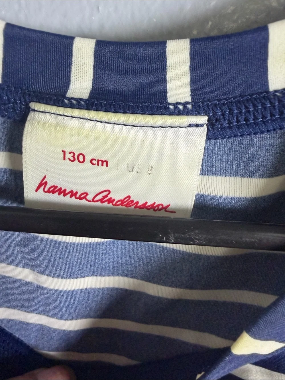 Hanna Andersson Navy and White Striped Kids Rashguard